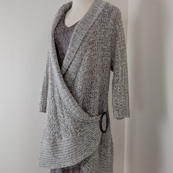 *Free with Purchase* Asymmetrical Knit Sweater Penningtons 3/4 Sleeve Relaxed - Picture 6 of 8